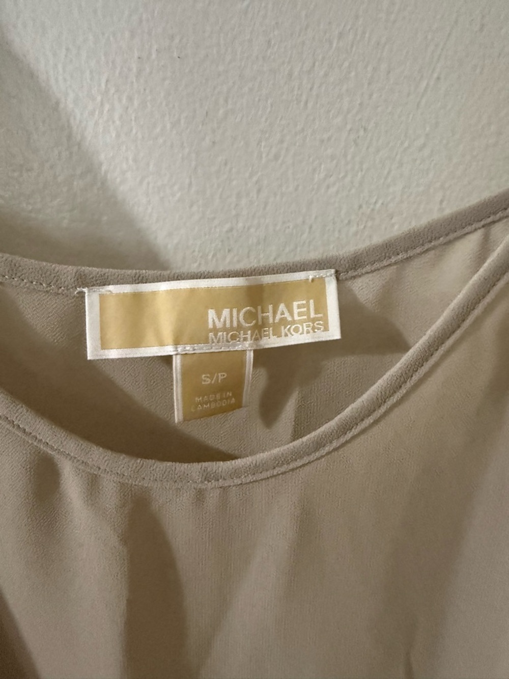 Michael Kors Taupe Round-Neck Blouse